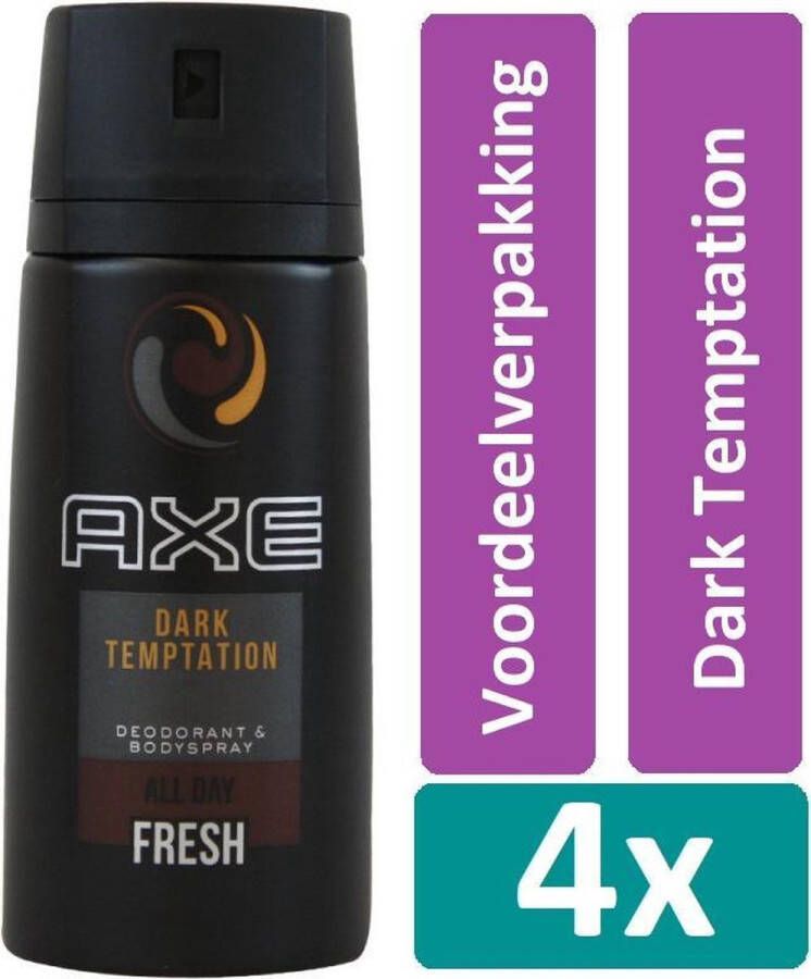 Axe Deodorant Spray 150 ml Dark Temptation 4 stuks Voordeelverpakking