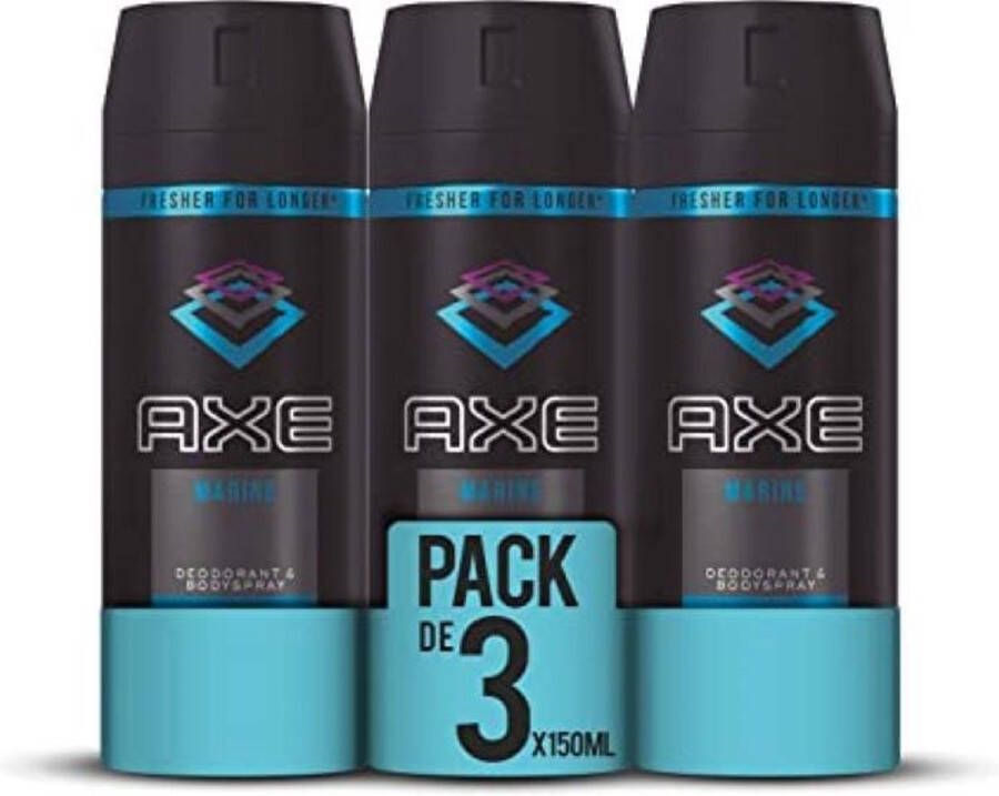 Axe Deodorant Spray Marine Voordeelverpakking 3 x 150 ml