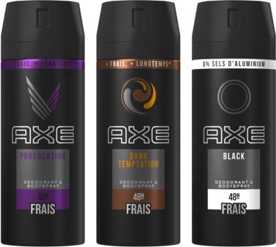 Axe Deodorant Spray MIX Exite Dark Temptation Black