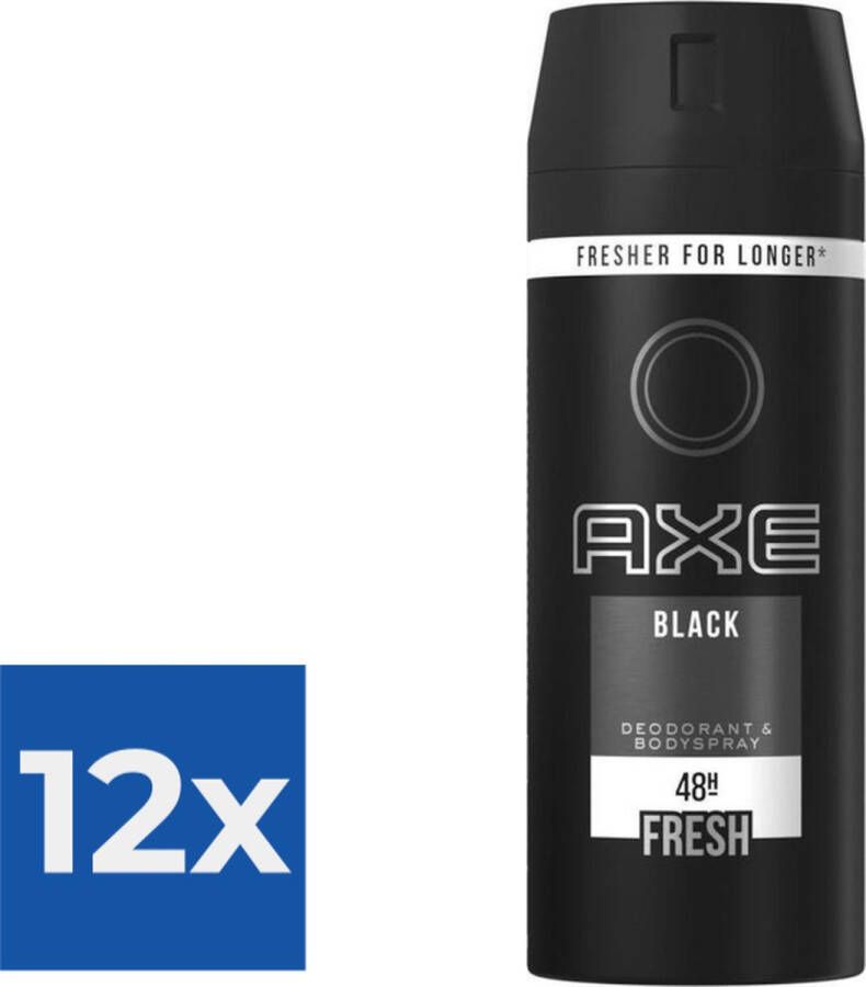 Axe Deospray  Black 150 ml Voordeelverpakking 12 stuks