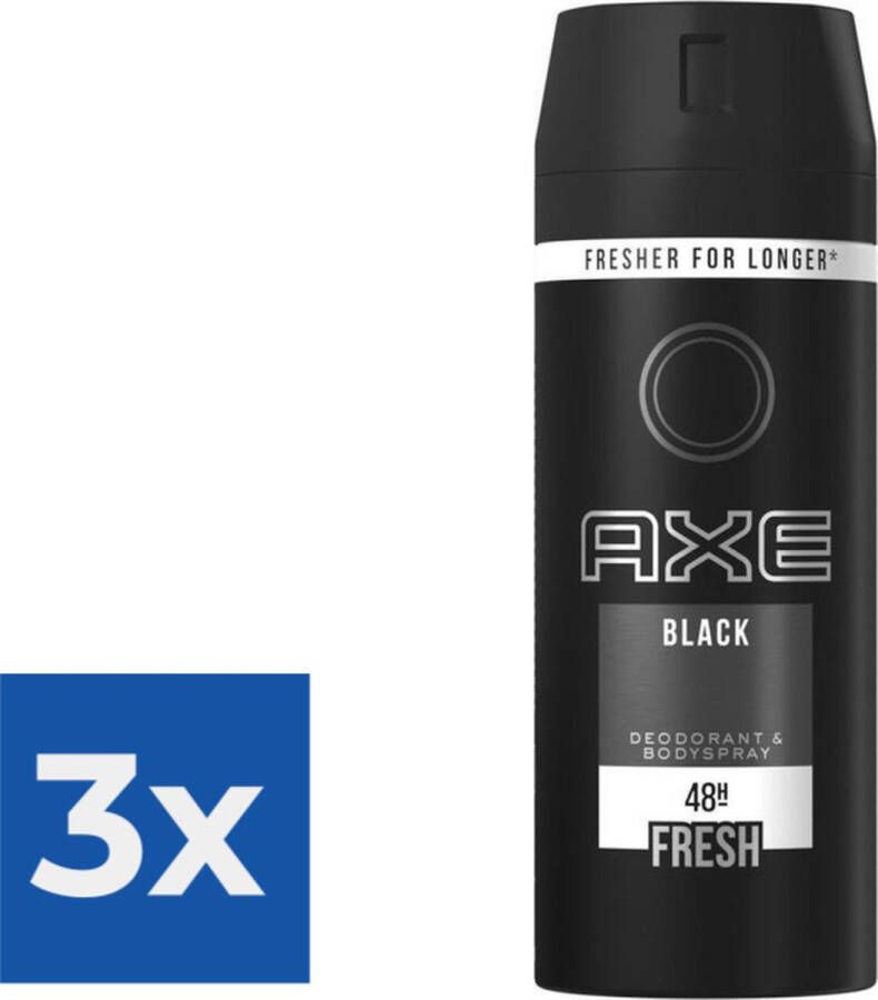 Axe Deospray  Black 150 ml Voordeelverpakking 3 stuks