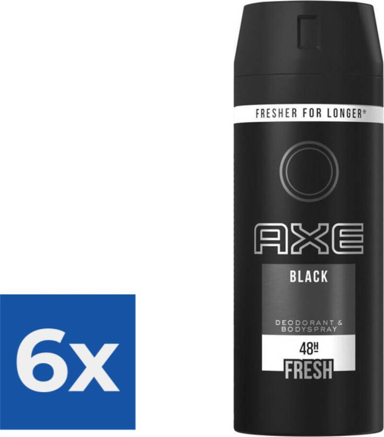 Axe Deospray  Black 150 ml Voordeelverpakking 6 stuks