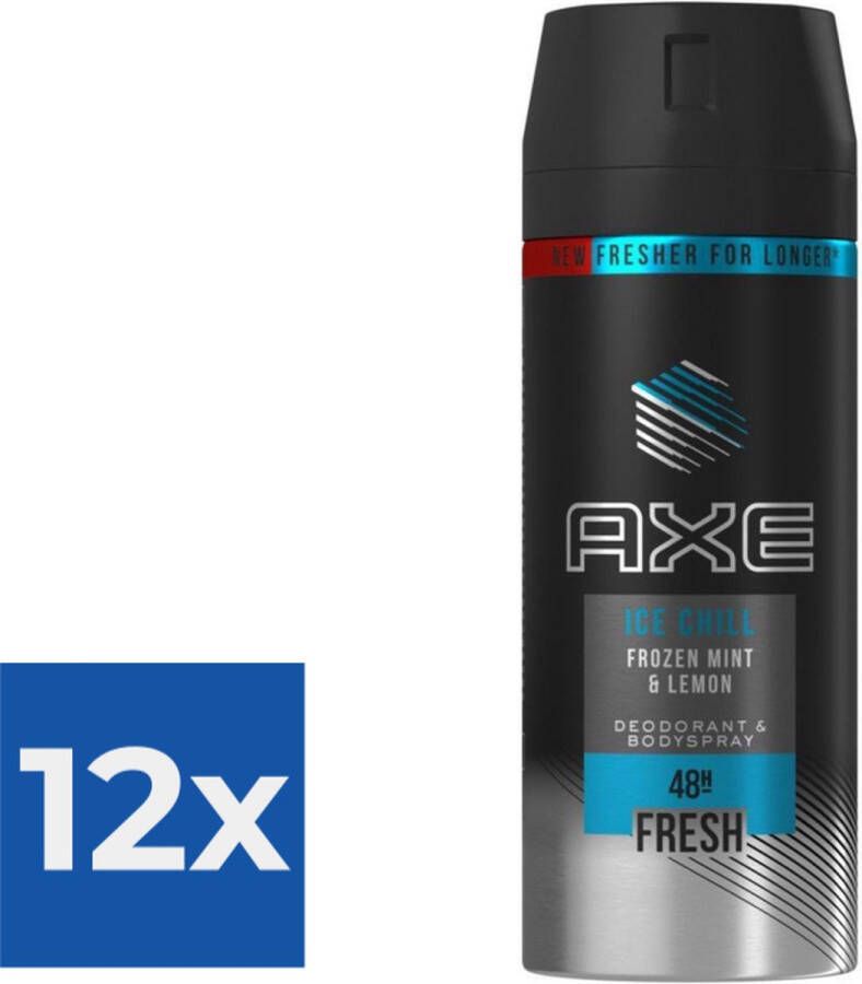 Axe Deospray Ice Chill 150 ml Voordeelverpakking 12 stuks