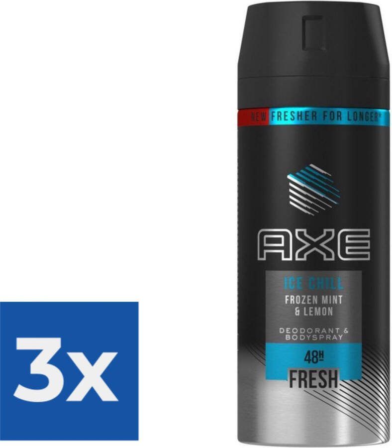 Axe Deospray Ice Chill 150 ml Voordeelverpakking 3 stuks