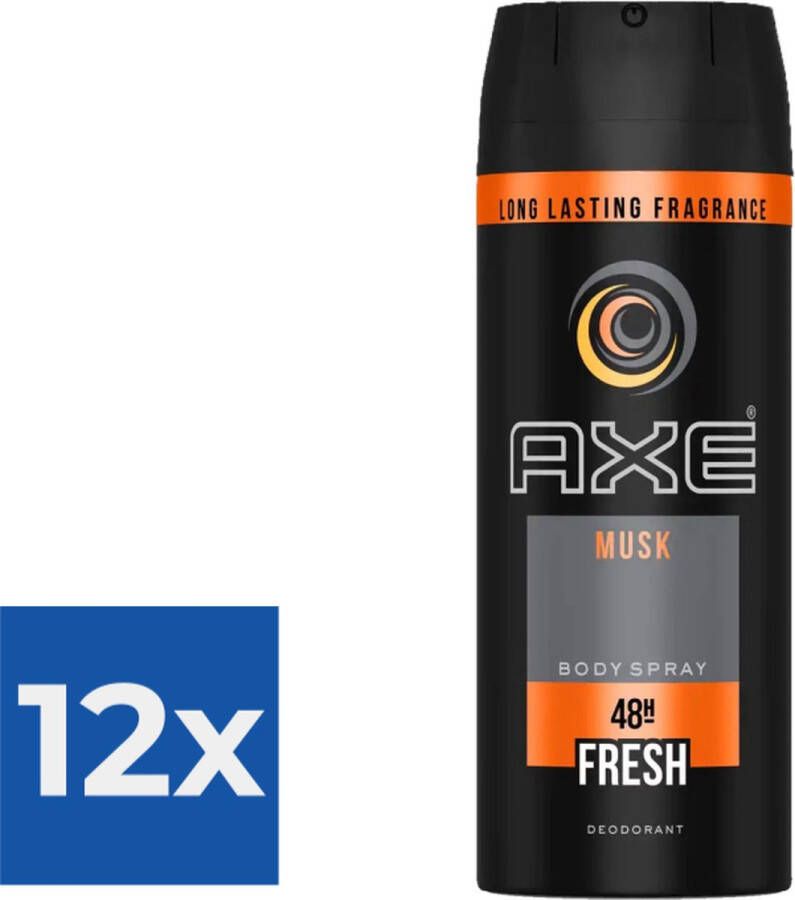 Axe Deospray Musk 150 ml Voordeelverpakking 12 stuks