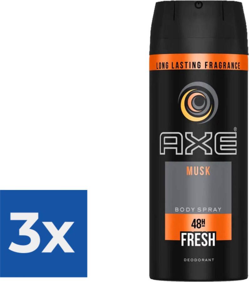 Axe Deospray Musk 150 ml Voordeelverpakking 3 stuks