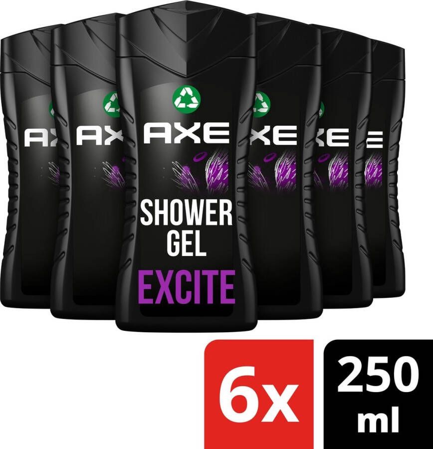 Axe Douchegel Excite Bodywash 6x 250ml Voordeelverpakking
