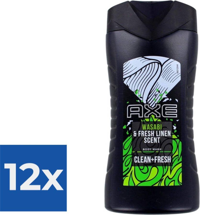 Axe Douchegel Wasabi & Fresh Linen 250 ml Voordeelverpakking 12 stuks