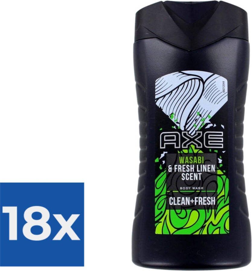 Axe Douchegel Wasabi & Fresh Linen 250 ml Voordeelverpakking 18 stuks