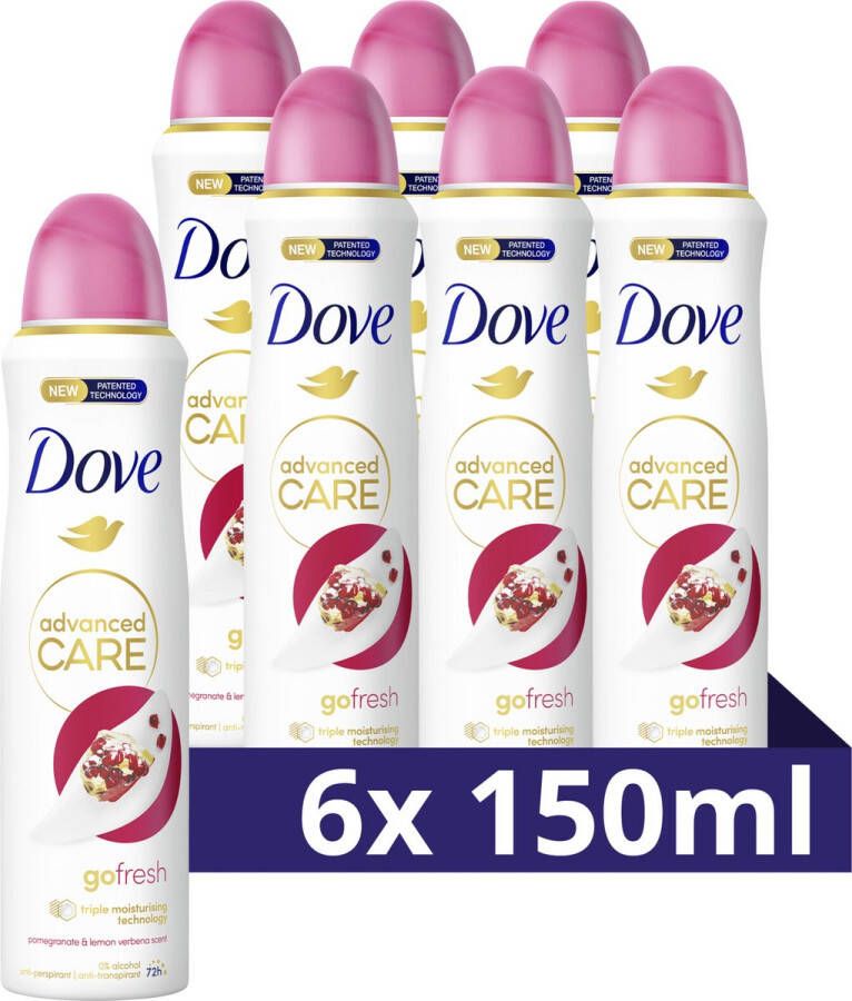 Axe Dove Advanced Care Anti-transpirant Deodorant -Spray Go Fresh Granaatappel & Citroenverbana 6 x 150 ml Voordeelverpakking