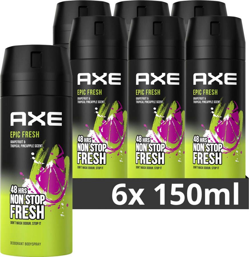 Axe Epic Fresh Deodorant bodyspray 6 x 150 ml voordeelverpakking