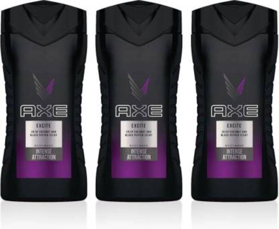 Axe Excite 250 ml Douche Gel 3 stuks Voordeelverpakking