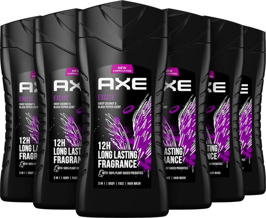 Axe Excite 3-in-1 Douchegel 6x250ml Voordeelverpakking