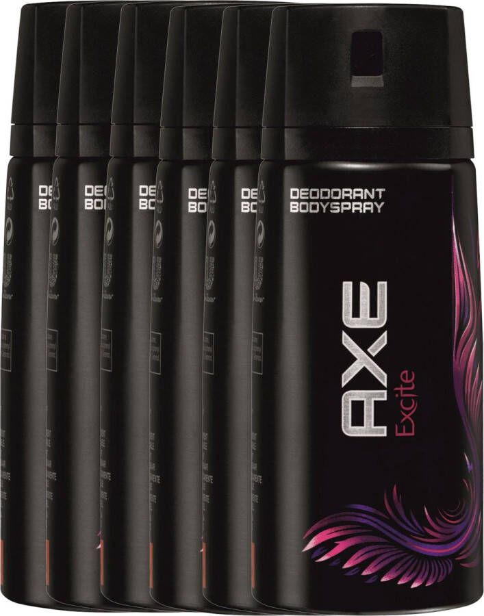 Axe excite Body Spray 150 ml deodorant 6 st Voordeelverpakking