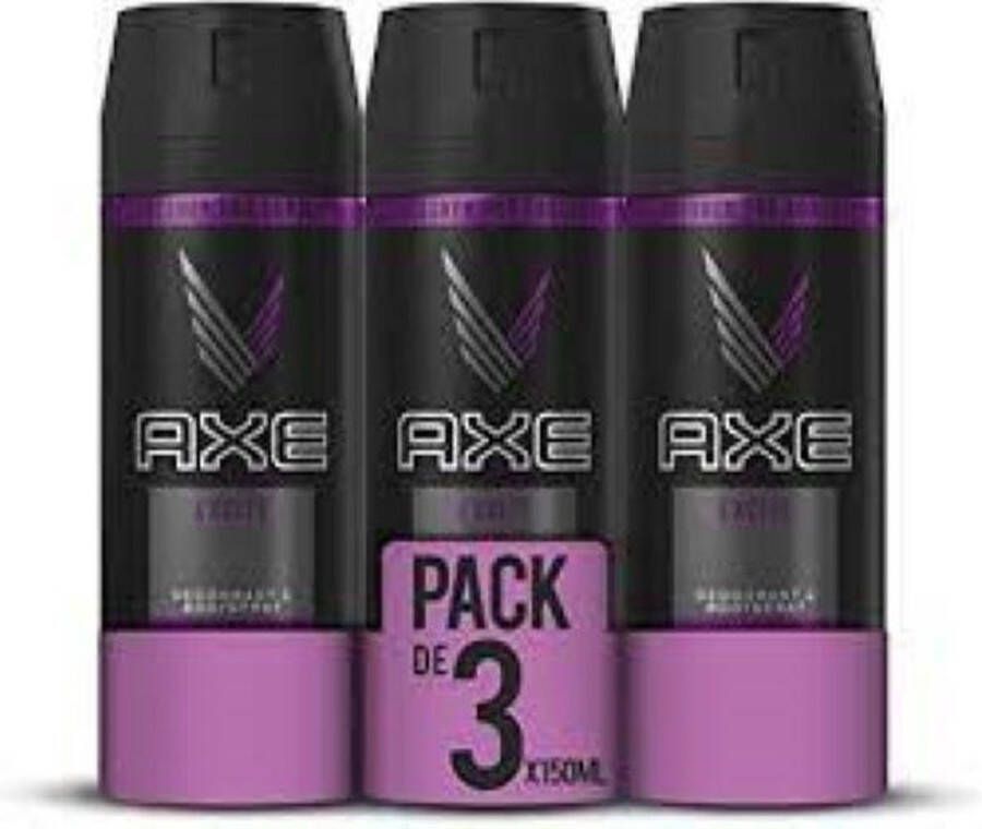 Axe Excite Deo Spray Body Spray Voordeelverpakking 3 x 150 ml
