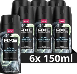 Axe Fine Fragrance Collection Aqua Bergamot Premium Deodorant Bodyspray 6 x 150 ml Voordeelverpakking