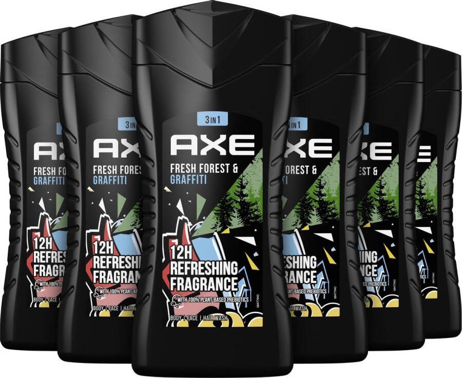 Axe Fresh Forest & Graffiti 3-in-1 Douchegel 6 x 250 ml Voordeelverpakking