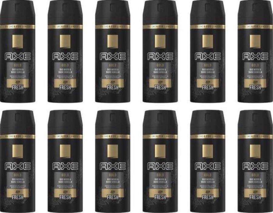 Axe Gold Deodorant Bodyspray 12x 150 ml Voordeelverpakking