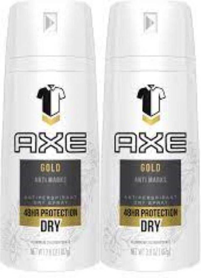 Axe Gold Dry Deodorant Anti-Transpirant Spray DUOPAK 2 x 150 ml