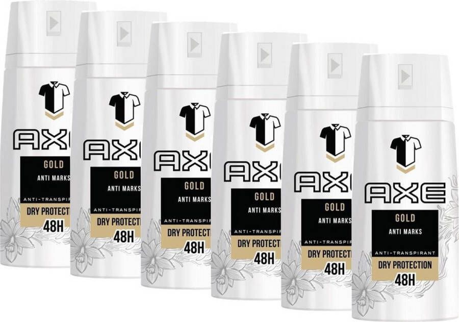 Axe Gold Dry Protection Deodorant spray 6 x 150 ml