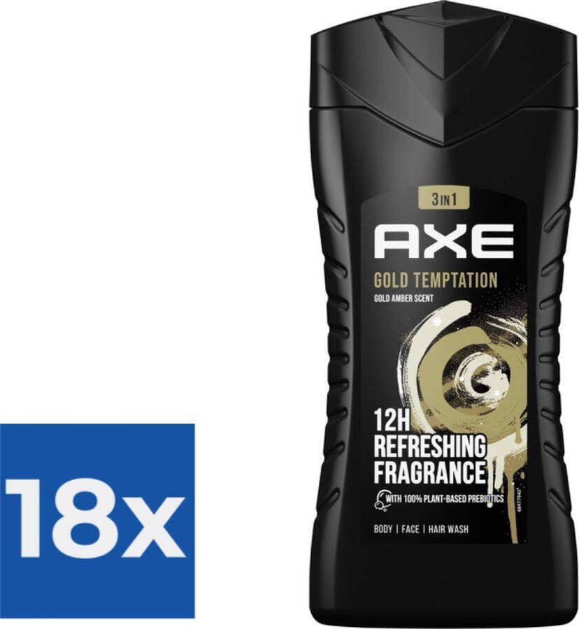 Axe Gold Temptation 3-in-1 Douchegel 250 ml Voordeelverpakking 18 stuks