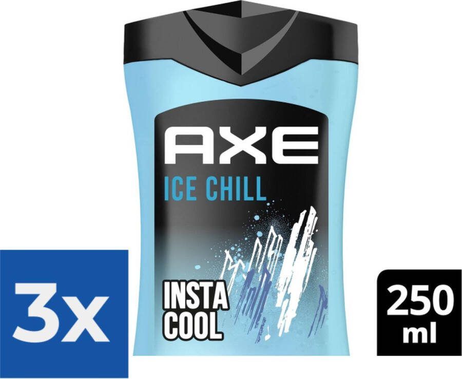 Axe Ice Chill 3-in-1 Douchegel 250 ml Voordeelverpakking 3 stuks