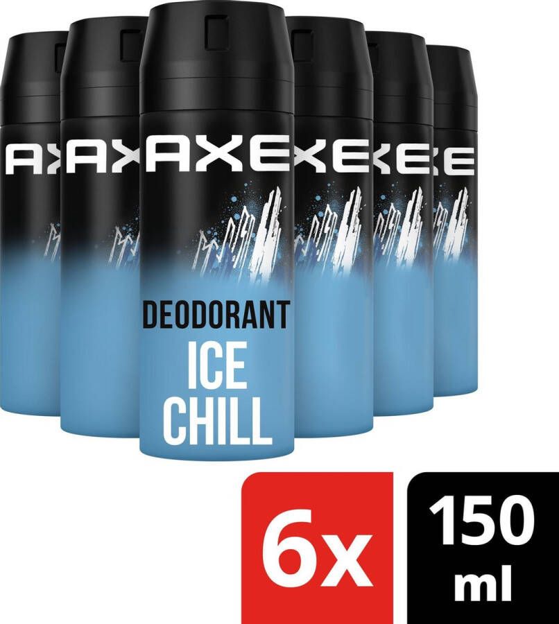 Axe Ice Chill bodyspray deodorant 6 x 150 ml voordeelverpakking