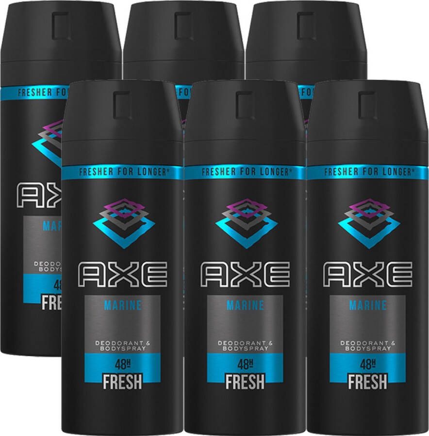 Axe Marine Deodorant 6 x 150 ml Voordeelverpakking