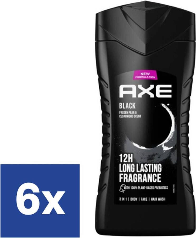 Axe Men Black 3 in 1 Douchegel 6 x 250 ml
