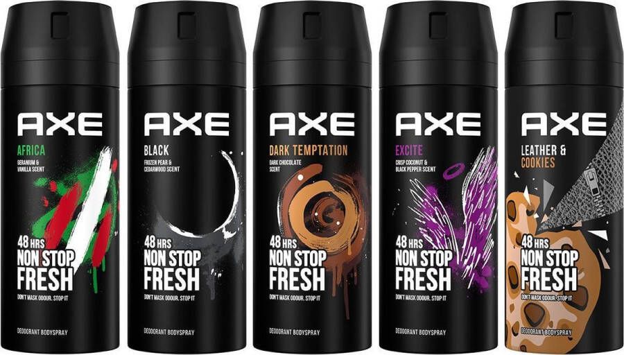 Axe Mixed Geschenkset Deodorant Bodyspray 5 stuks Voordeelverpakking