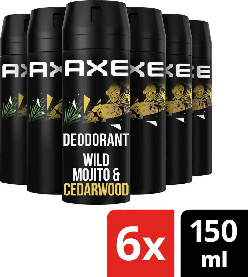 Axe Mojito & Cedarwood Pepper bodyspray deodorant 6 x 150 ml voordeelverpakking