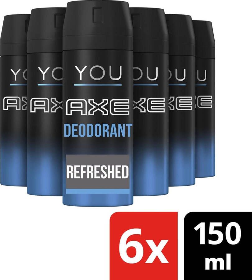 Axe Refreshed Bodyspray Deodorant 6 x 150 ml Voordeelverpakking