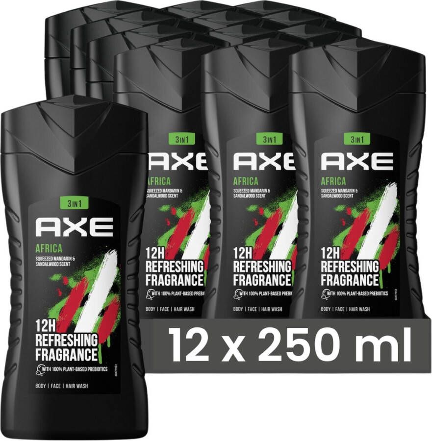 Axe Showergel Afrika 250ML 12 Stuks Voordeelverpakking
