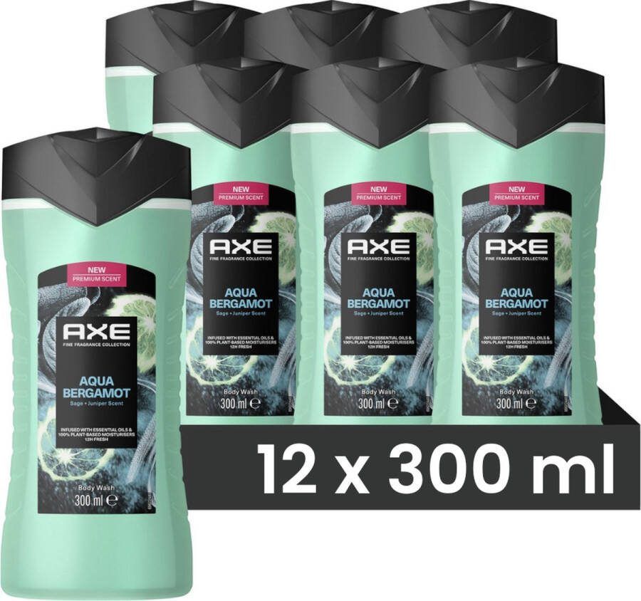 Axe Showergel Aqua Bergamot 300ML 12 Stuks Voordeelverpakking