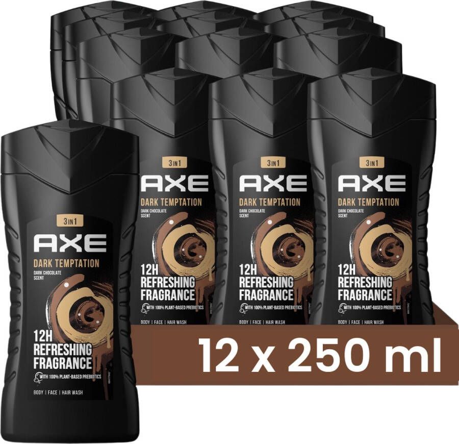 Axe Showergel Dark Temptation 250ML 12 Stuks Voordeelverpakking