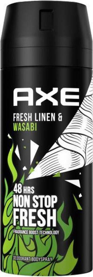 Axe Wasabi & Fresh Linen Mannen Spuitbus deodorant 150 ml 1 stuk(s)