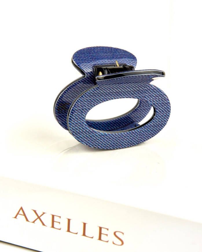 AXELLES Stijlvol haarklem (sierklem) 5 cm in-geschenkdoos denim blauw.
