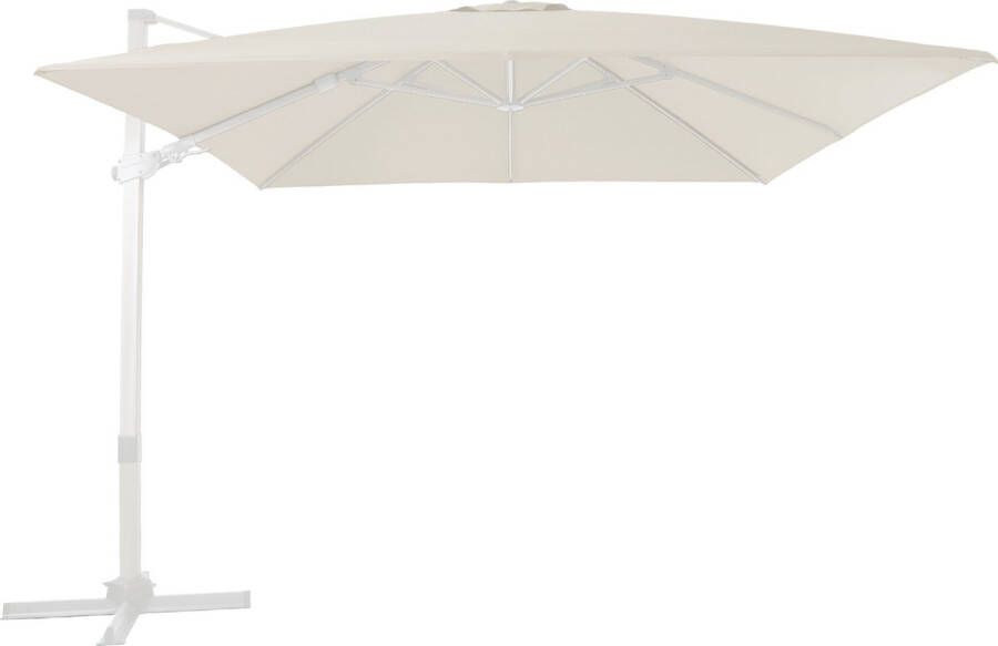 AXI Apollo Premium Zweefparasol 300x300 cm Wit Beige – Gepoedercoat aluminium frame met kruisvoet – 360° Draaibaar Kantelbaar – UV werend doek