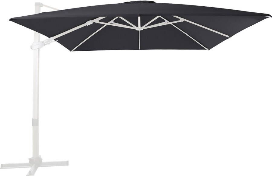 AXI Apollo Premium Zweefparasol 300x300 cm Wit grijs – Gepoedercoat aluminium frame met kruisvoet – 360° Draaibaar Kantelbaar – UV werend doek