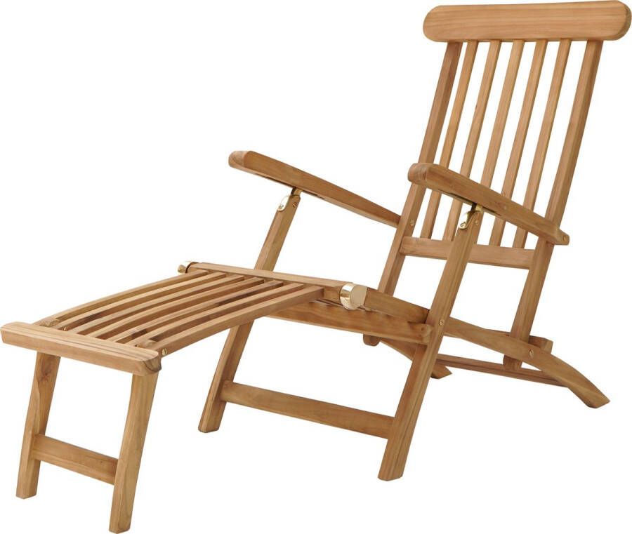 AXI Costa Deckchair Ligstoel Teak – Houten ligbed – Rugleuning met 4 standen 170x59cm