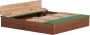 AXI Ella XL Houten Zandbak in Bruin Groen Met Zitbankjes en Deksel FSC hout 120x120x20cm Zandbak voor kinderen - Thumbnail 1