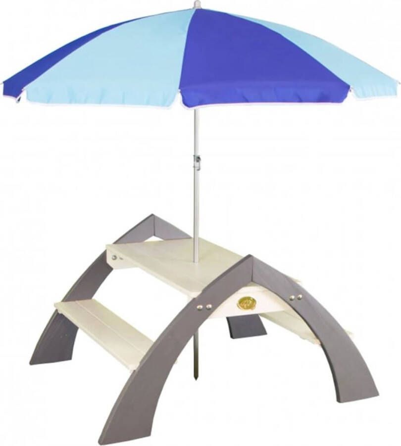 AXI Kylo Picknicktafel voor kinderen met parasol Picknick set voor kind van hout in grijs & wit