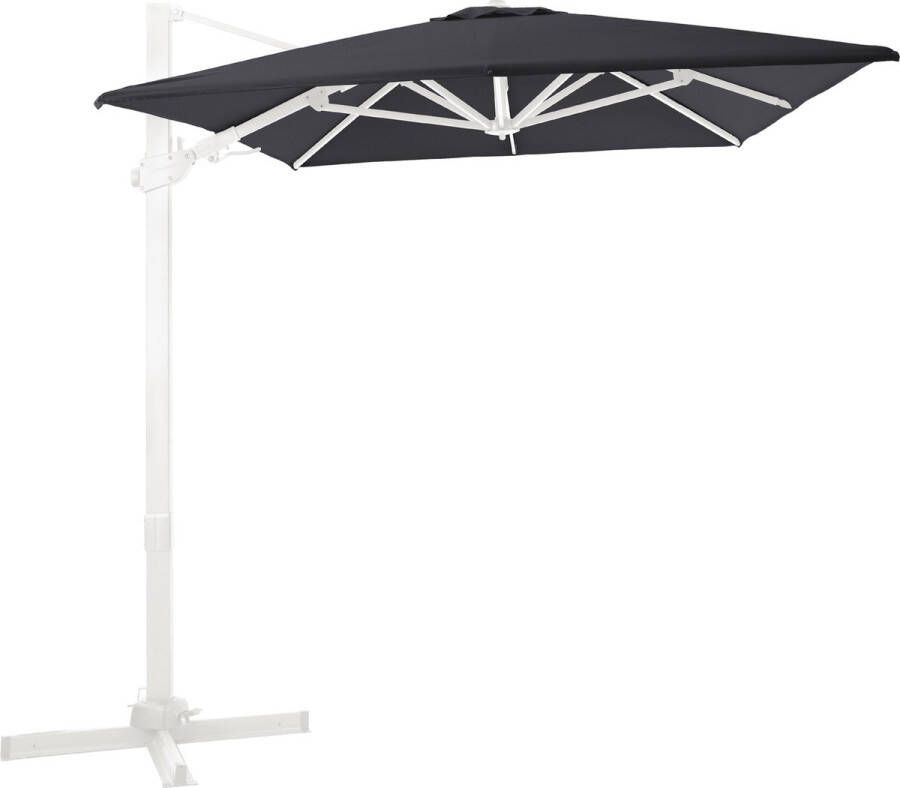 AXI Milad Premium Zweefparasol 200x300 cm Wit grijs – Gepoedercoat aluminium frame met kruisvoet – 360° Draaibaar Kantelbaar – UV werend doek