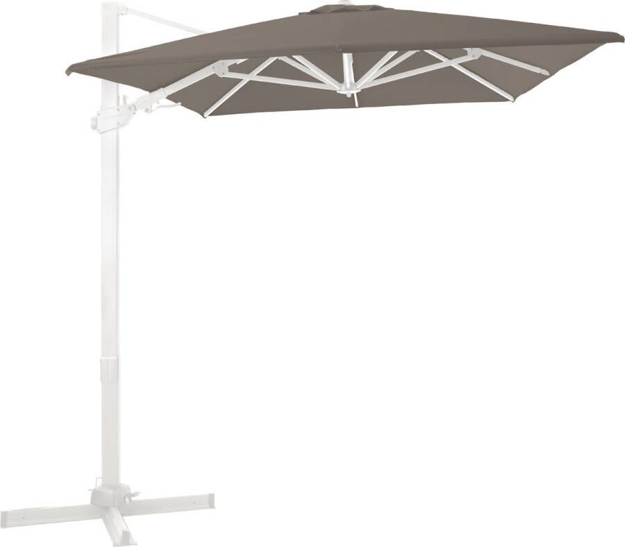 AXI Milad Premium Zweefparasol 200x300 cm Wit taupe – Gepoedercoat aluminium frame met kruisvoet – 360° Draaibaar Kantelbaar – UV werend doek