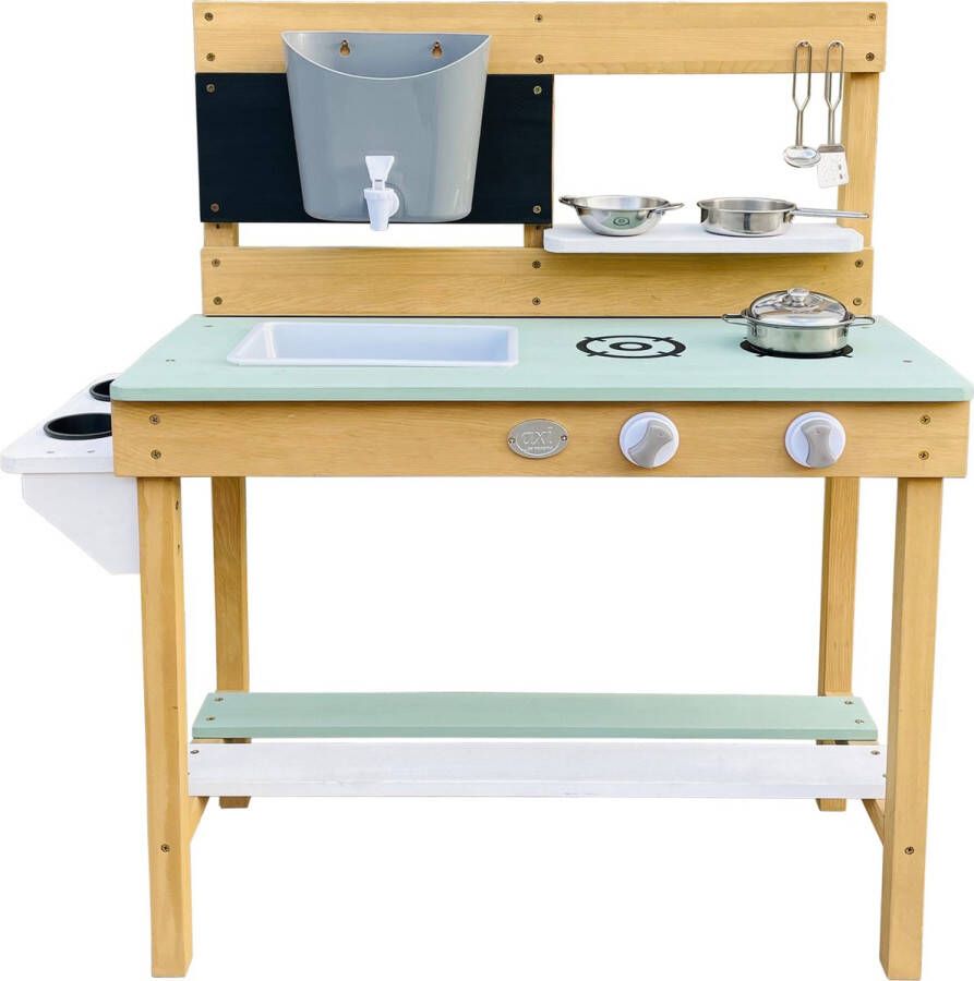 AXI Puck Zand & Water Speelkeuken Bruin groen Incl. 6-delige accessoire set Modder Keuken