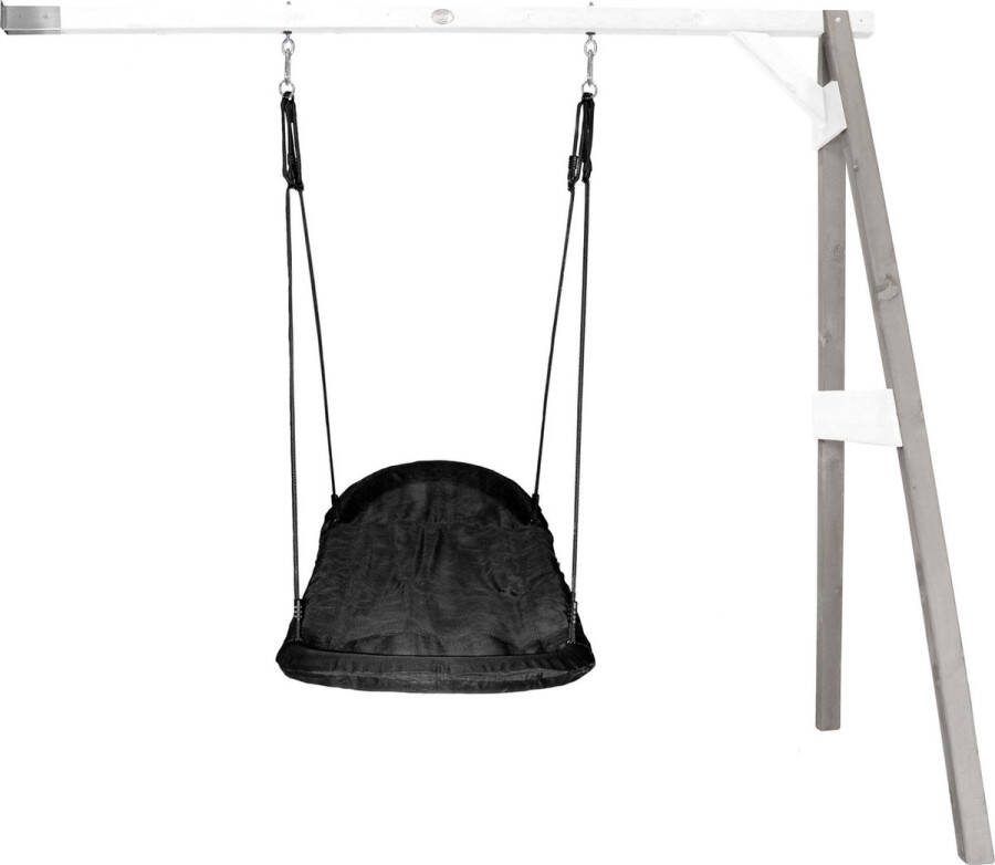 AXI Roxy Nestschommel met frame van hout in Grijs Wit Aanbouwschommel FSC hout Schommel met muurbevestiging 1 nest schommel en 2 grondankers Schommelset voor kinderen 10 jaar Garantie!