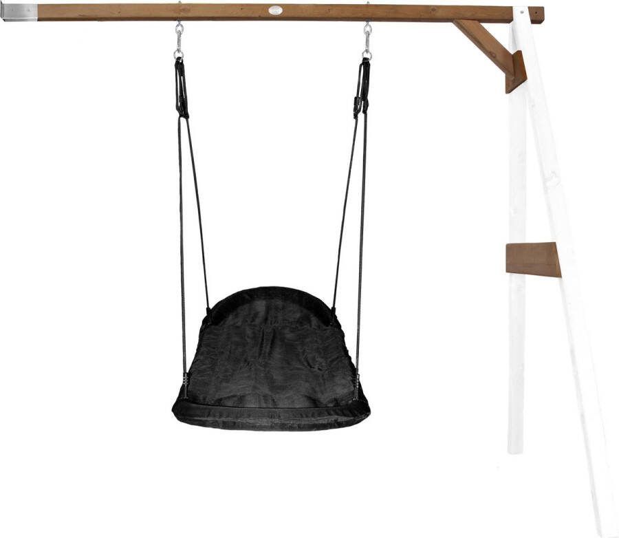 AXI Roxy Nestschommel met frame van hout in Wit Bruin Aanbouwschommel FSC hout Schommel met muurbevestiging 1 nest schommel en 2 grondankers Schommelset voor kinderen 10 jaar Garantie!