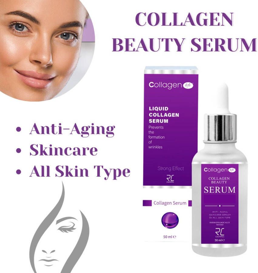 Axwell Collagen Serum Strong effect Gezichtsserum Liquid Beauty Serum Anti-aging Skincare Alle huidtypes Collageen