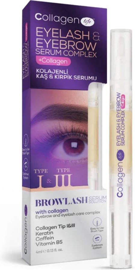Axwell Collagenlife Collageen Serum Wenkbrauw- & Wimperserum met Keratine Cafeïne en Vitamine B5