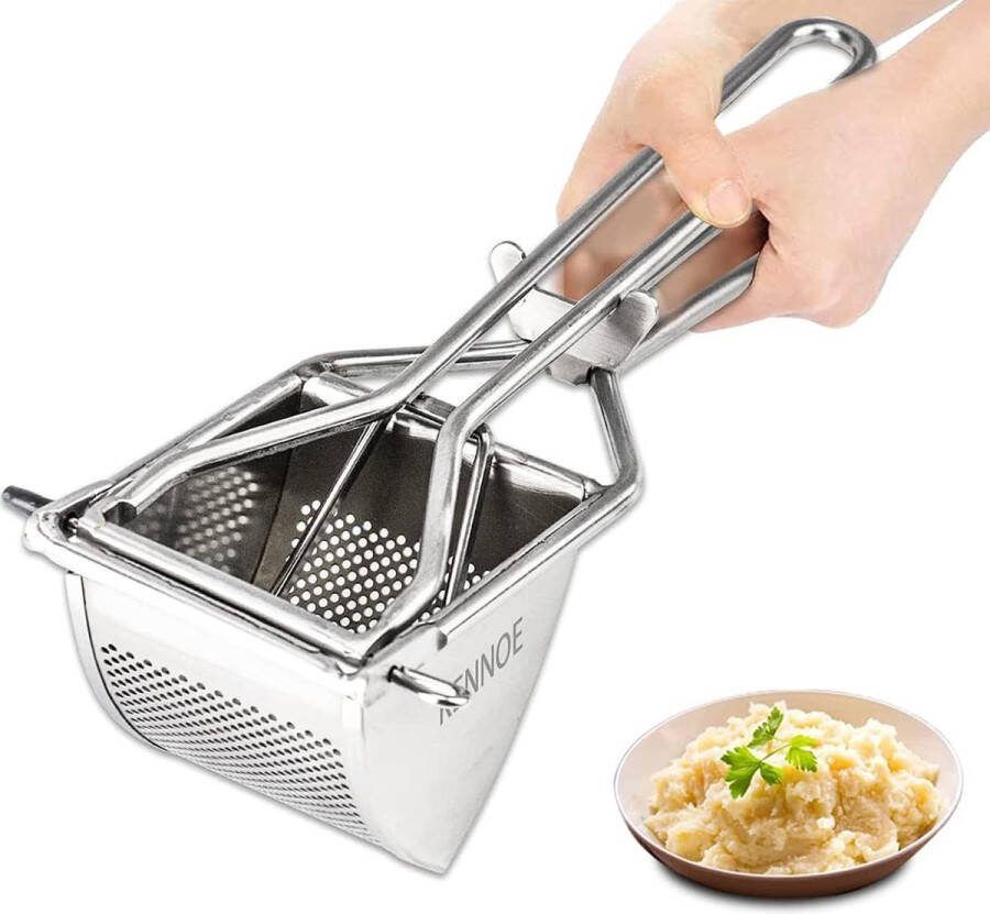 Ayangoods Aardappelpers van Roestvrij Staal Duurzame Aardappelstamper voor Perfecte Puree Ergonomisch Ontworpen Keukenhulp Gemakkelijk te Reinigen en Opslaan Ideaal voor Aardappelpuree Stamppotten en Meer